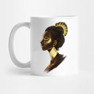 Black Woman African Sun Goddess Illustration Mug